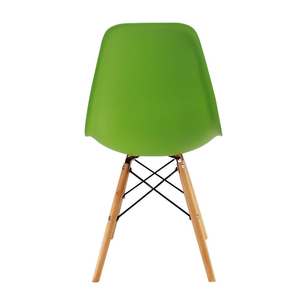 Kit por 6 sillas Eames Patas En Madera para comedor, sala, restaurante - Verde - VIRTUAL MUEBLES